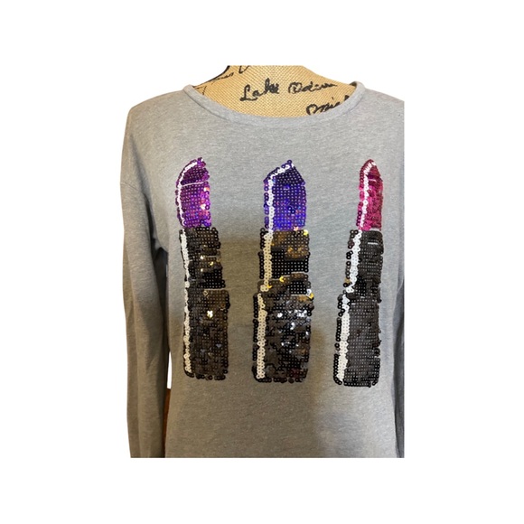 Juicy Couture sequins lipstick knit top - Picture 3 of 5